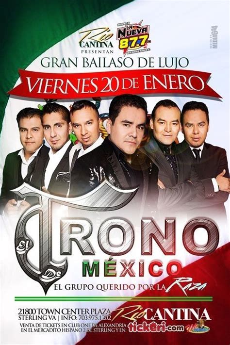 El Trono de Mexico en concierto Tickets Boletos at Rio Cantina | Sterling, Virginia - 2017-01-20 ...