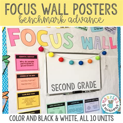 Focus Wall Posters Word Cards Second Grade Benchmark Advance Markers And Minions