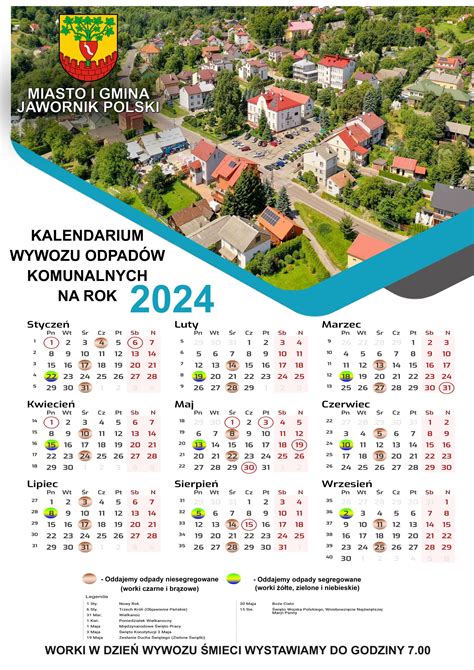 Harmonogram Wywozu Odpadów 2024 r Urząd Miasta i Gminy w Jaworniku