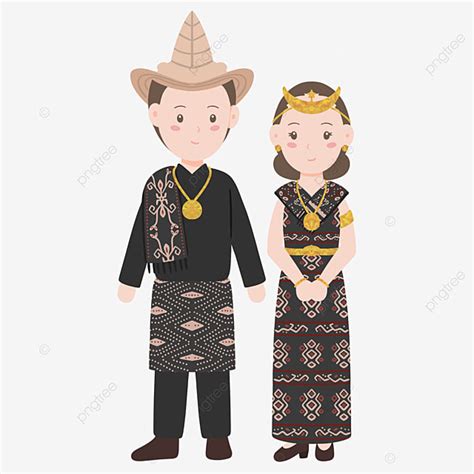 Ilustrasi Pakaian Pernikahan Hafalan Ndao Nusa Tenggara Timur Indonesia