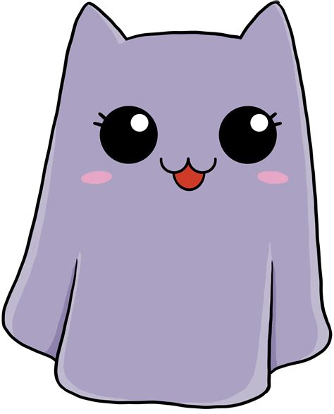 Cute Cartoon Cat Halloween Character Ghost Png