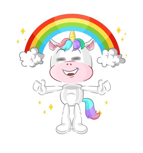 Premium Vector | Unicorn with a rainbow cartoon vector