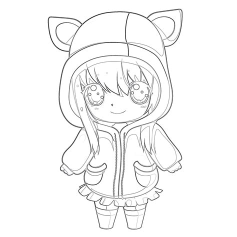 Printable Cute Anime Girl Coloring Page Mimi Panda Cute Thumbnails