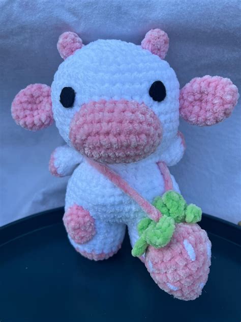 Strawberry Cow Plushie Etsy