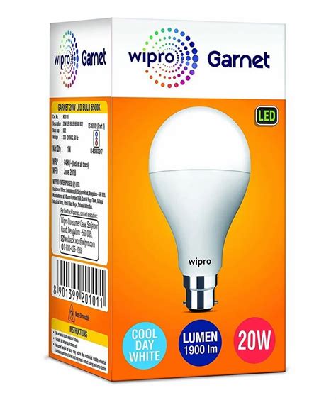 Wipro 20W Garnet Base B22 LED Bulb Cool White At Rs 540 In Raipur ID