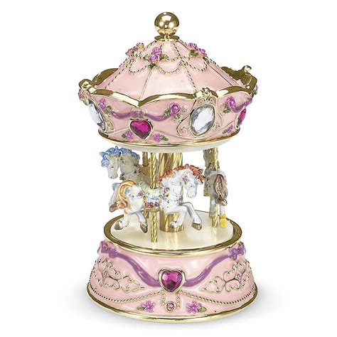 Pink Carousel Music Box Stylish Home Décor Clothing Jewelry