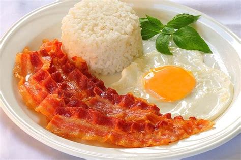 Bacon Rice And Egg Filipino Breakfast