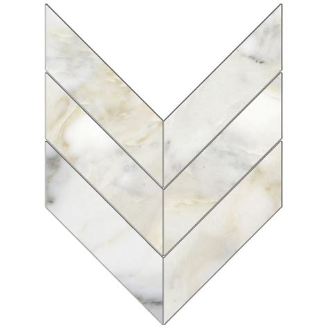 Calacatta Gold X Honed Macro Chevron Mosaic Pera Tile