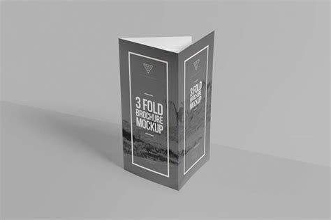 Minimal Mockup Featuring Half Open Tri Fold Landscape Brochure Free