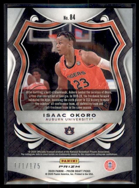 Isaac Okoro Panini Prizm Draft Fast Break Blue Rc