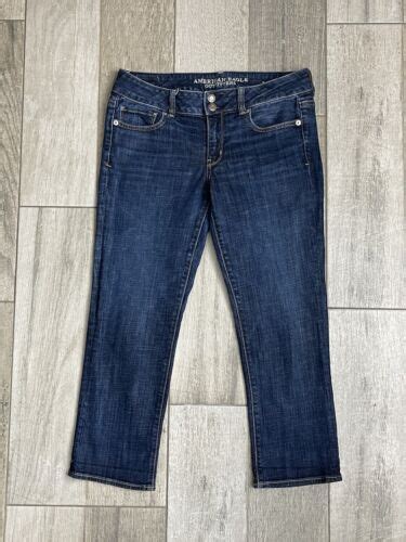 American Eagle Artist Crop Stretch Jeans Womens Size 10 R Mid Rise Blue