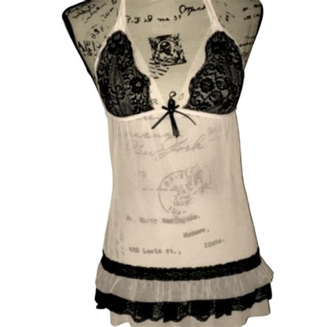 Vintage Intimates Sleepwear Vintage Pink Lace Sheer Lingerie Babydoll Top L Poshmark