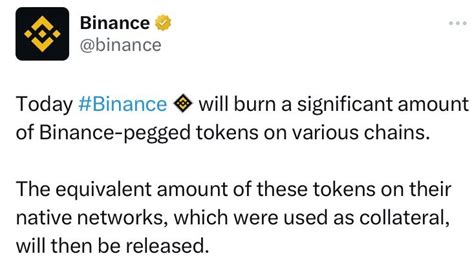 Binance Burns Tokens And Releases Collateral A Crucial Step In The