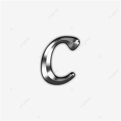 Small C Silver Alphabet Serif Font Style Sliver Alphabet Cletter PNG