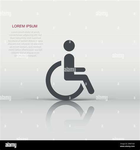 Vector Man In Wheelchair Icon In Flat Style Handicapped Invalid Sign