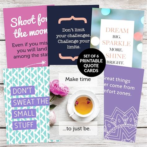 Printable Quote Cards Set No Inspirational Quote Cards Bullet