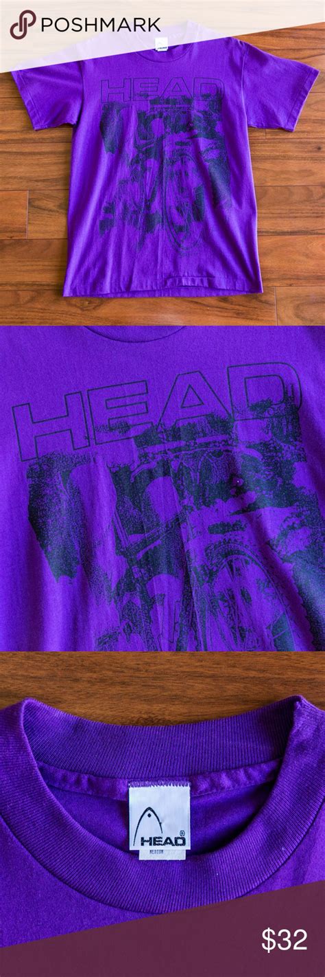 Vintage Head Cycling Purple Graphic Tee Purple Graphic Tee Graphic