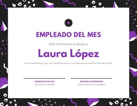 Plantillas De Certificados De Empleado Del Mes Gratis Canva