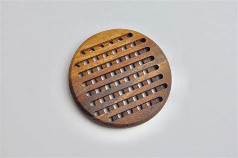 Modern Circle Wood Trivet Hot Plate Pot Holder Etsy