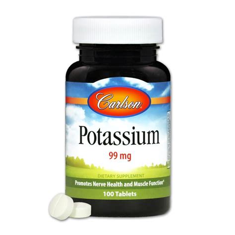 Калий, Potassium, Carlson, 100 таблеток - заказать с доставкой, цена ...
