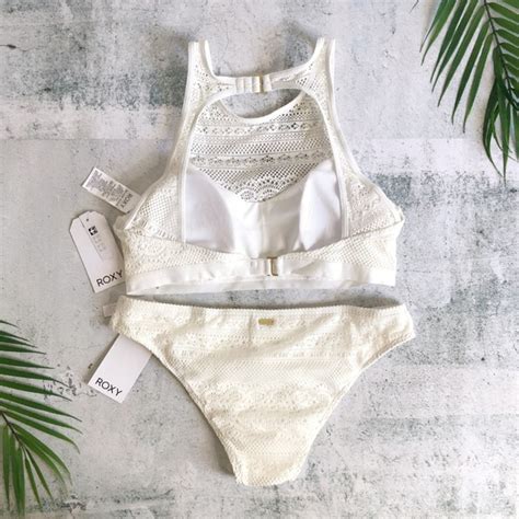 Roxy Swim Roxy Surf Memory High Neck Crochet Bikini L Poshmark
