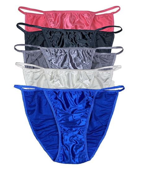 Second Skin Satin String Bikini Panties Pack M Gem