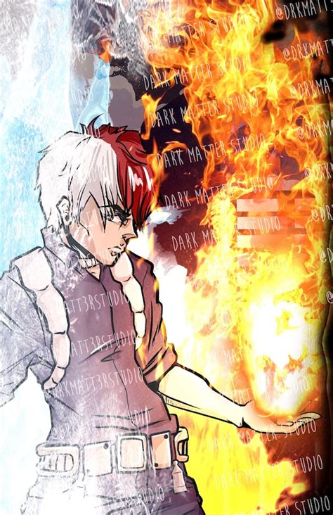 Shoto Todoroki Icy Hot Prints Etsy