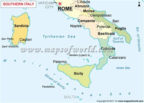 Map of Southern Italy | Southern Italy Map