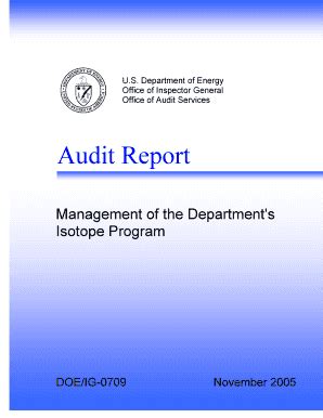 Fillable Online Energy Audit Report IG 0709 U S Department Of