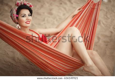Sexy Pin Woman Red Bikini Retro Stock Photo Shutterstock