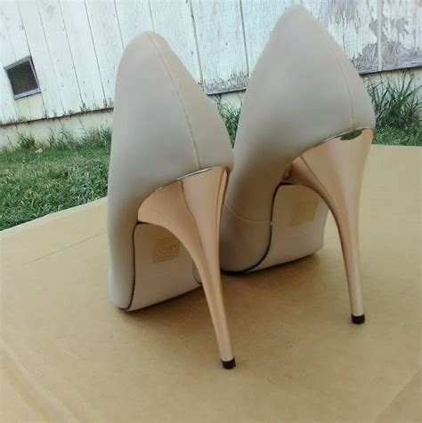 Nude Court Shoe Heels Glam Nude With Gold Heel Gem