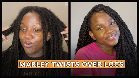 Marley Twists Over Locs Tutorial Cuban Twist Hair ️ Youtube