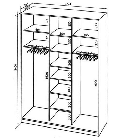 Размеры шкафа купе ширина глубина высота и наполнение
