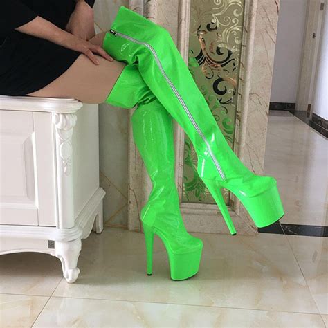 Ladies Fashion Platform Thigh High Boots For Singer Show Plus Size