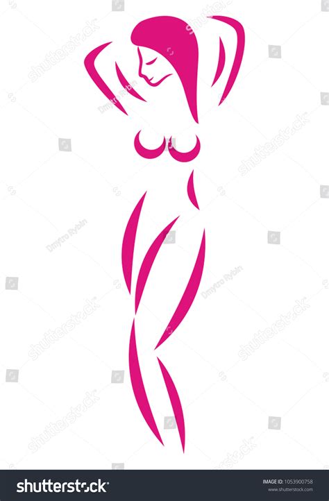 Stylized Beautiful Female Image Naked Woman Stock Vector Royalty Free 1053900758 Shutterstock