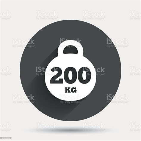 Weight Sign Icon 200 Kilogram Sport Symbol Stock Illustration