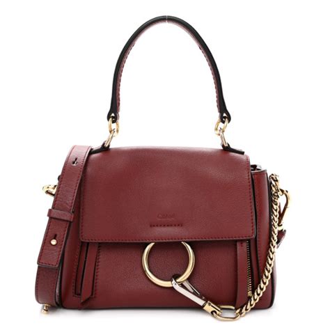 Chloe Calfskin Mini Faye Day Shoulder Bag Sienna Red Fashionphile