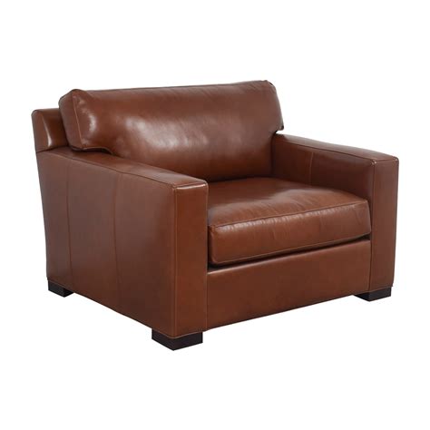 80% OFF - Crate & Barrel Crate & Barrel Axis II Brown Leather Chair and ...