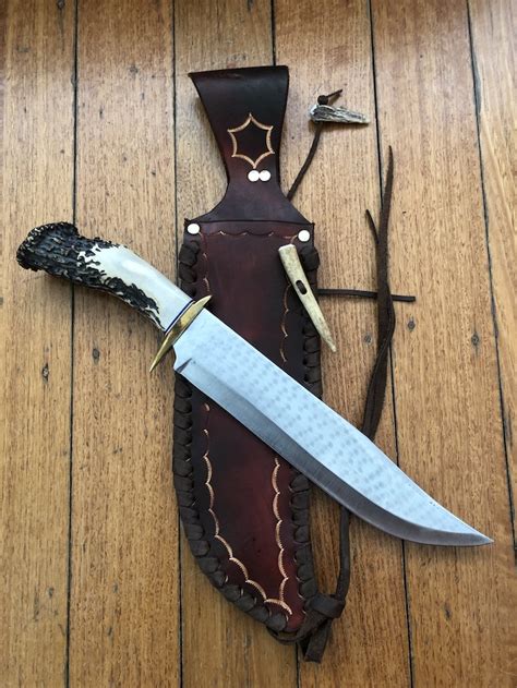 Ken Richardson Custom Handmade 11 Bowie Blade Hunting Knife With Deer