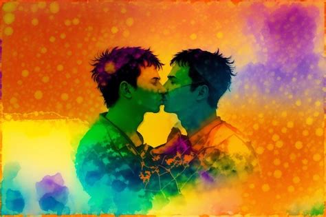 Mes del orgullo una ilustración de dos hombres besándose una pareja gay pasando tiempo juntos