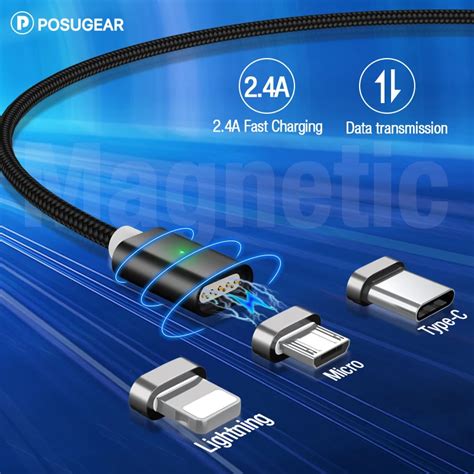 Posugear Magn Tico En Cable De Carga R Pida Usb Tipo C Y Micro M