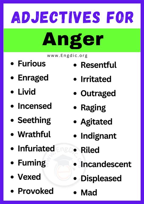 20 Best Words To Describe Anger Adjectives For Anger Engdic