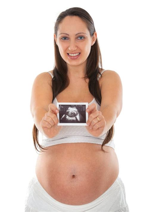 Pregnant Woman And Ultrasound Scan Photo Stock Photo Image Of Woman