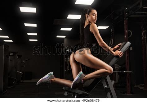 Sexy Athlete Brunette Fitness Woman Gym Stock Photo 492608479 Shutterstock