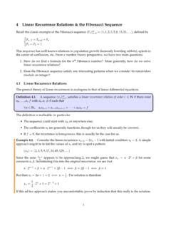 Linear Recurrence Relations The Fibonacci Sequence Linear