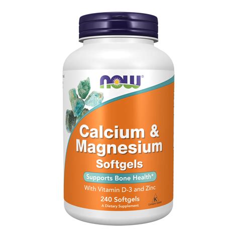 NOW Calcium + Magnesium, Кальций и Магний + Витамин D-3 и Цинк - 240 ...