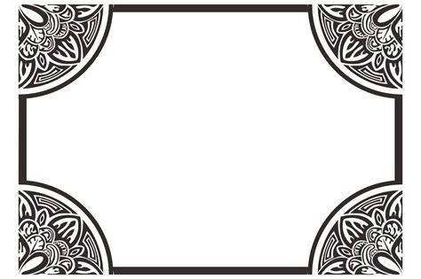 Black Mandala Ornament Frame Border 12085568 PNG