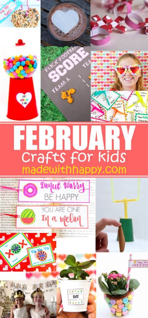 February Crafts For Kids - Valentines Crafts, Football Crafts, and More!