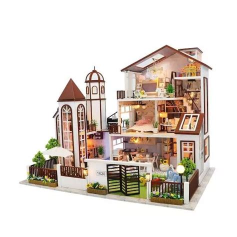 Diy Dollhouse Kit Three Floor Town Villa Ts For Adults And Etsy