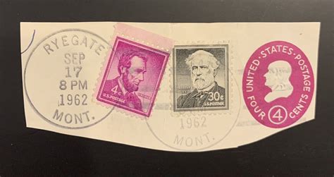 Stamp US Postage Abraham Lincoln 4C Purple 30C Robert E LEE Black